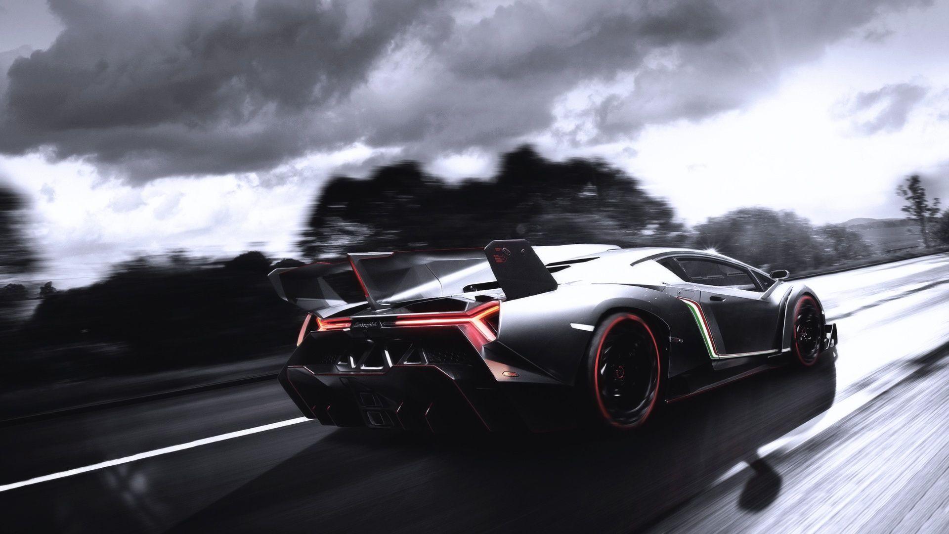 Lamborghini supercar at road high speed Wallpaperx1080
