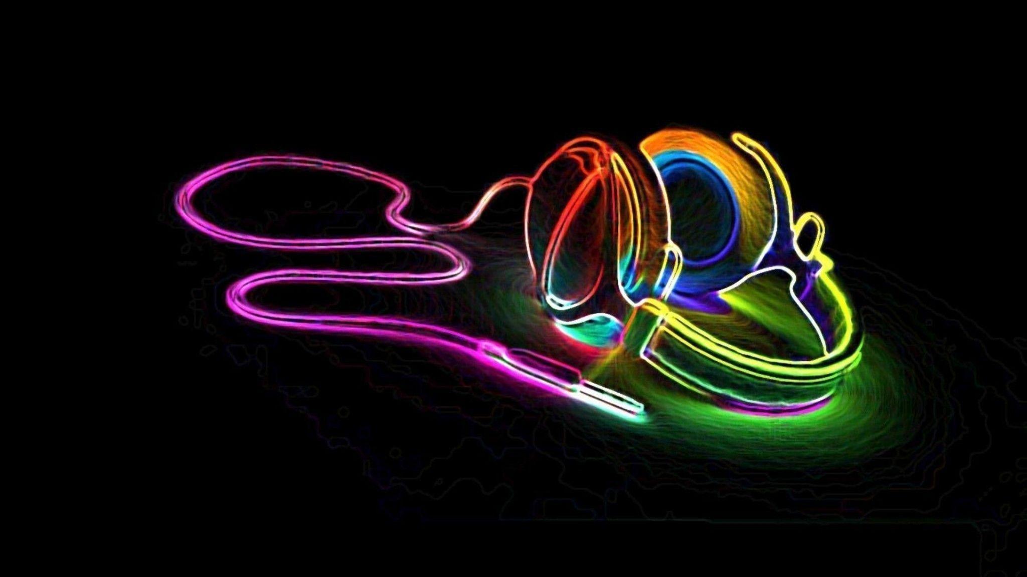 Neon Headphones Music HD Wallsable Wallpaper 2048x1152. Hot HD