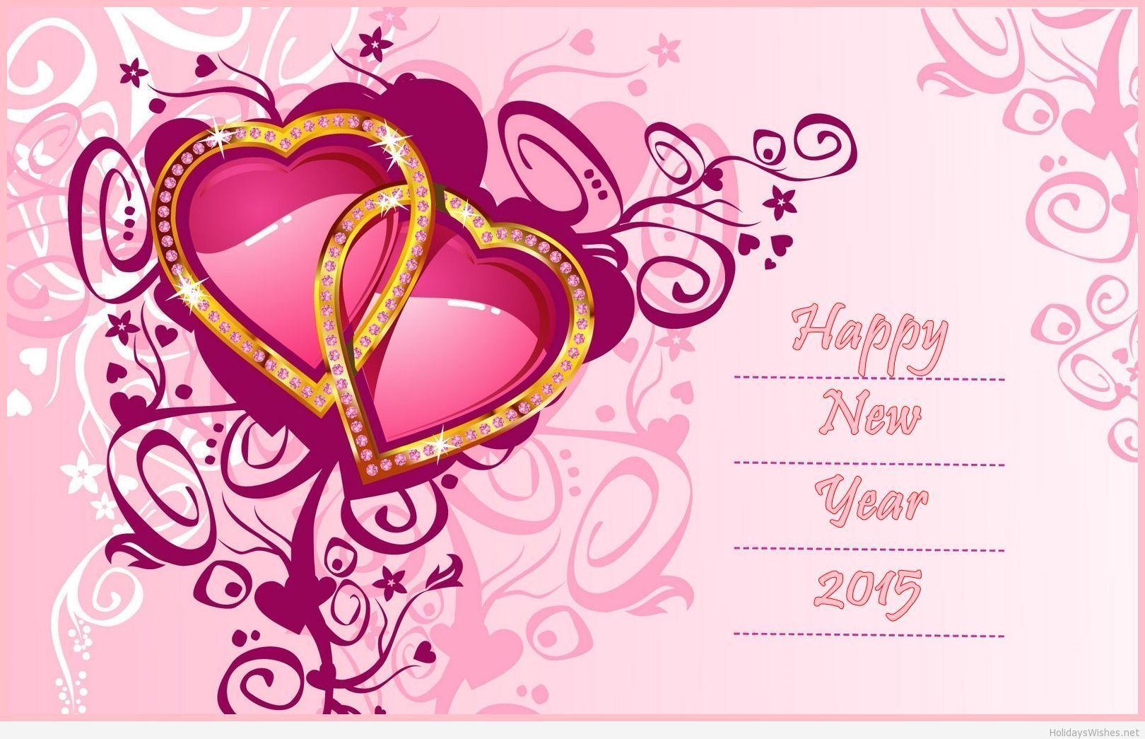Love animation wallpaper card for new year 2015