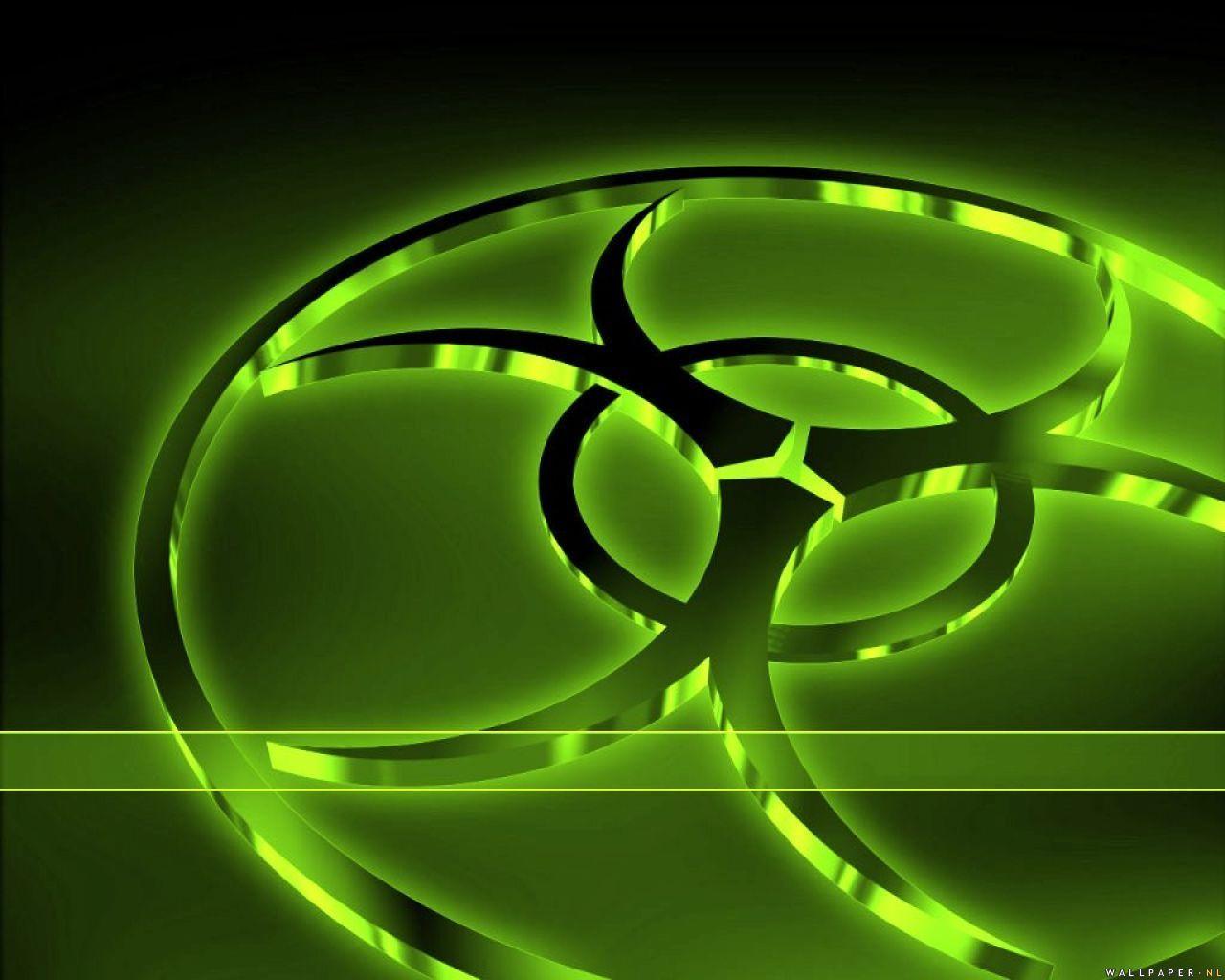 image For > Radioactive Symbol Green