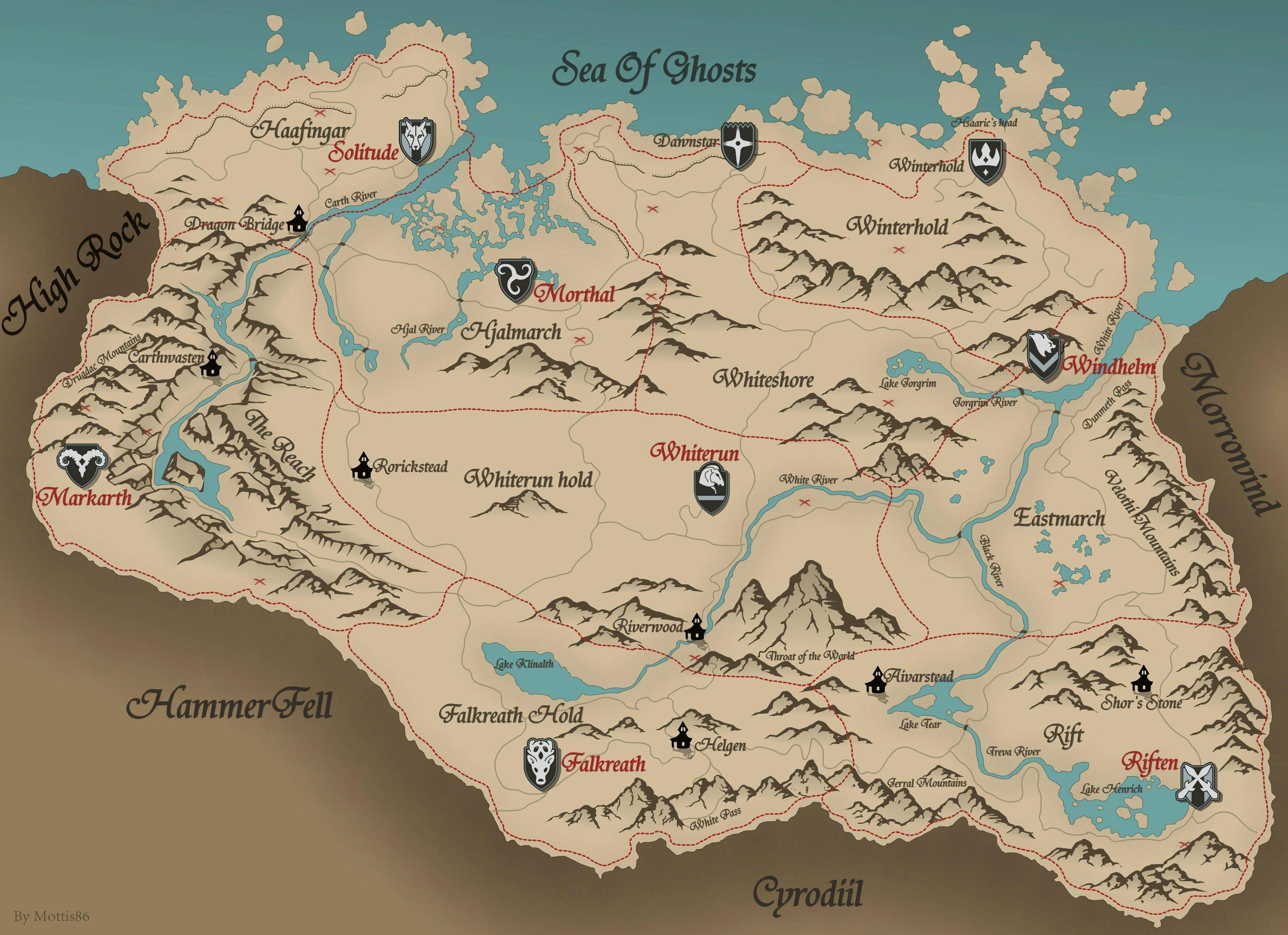 Skyrim Map Wallpapers Wallpaper Cave