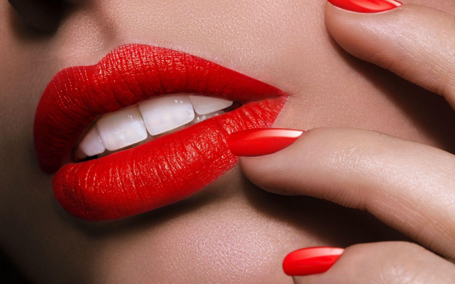 Wallpaper For > Red Lipstick Wallpaper