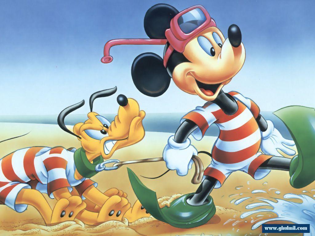 Mickey mouse with pluto wallpaper for computers