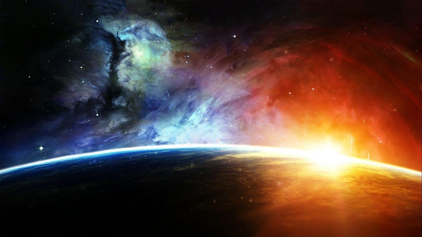 1366x768 Space nebula surface Wallpapers