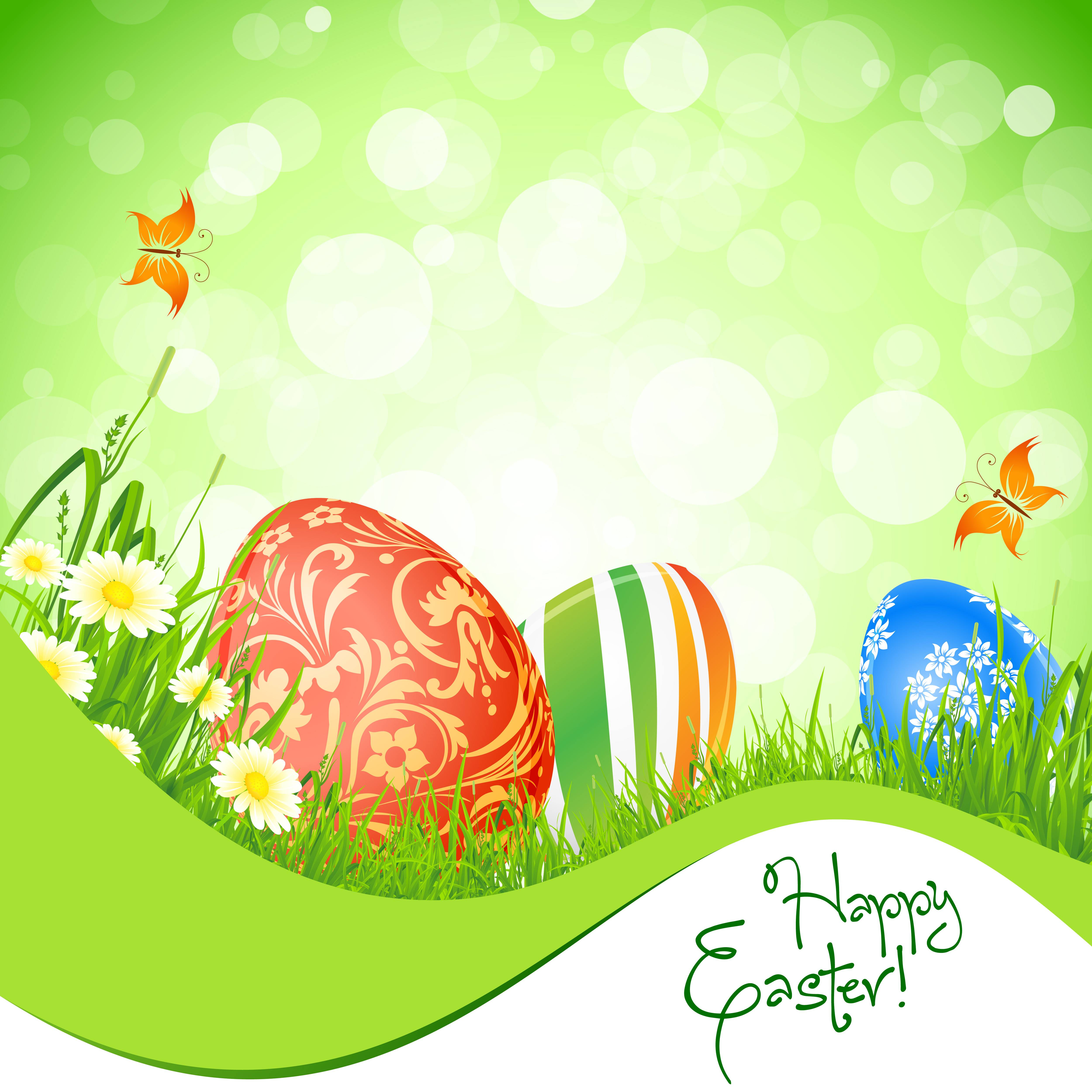 Background & Textures Vector, Free Spring Easter Egg Scene