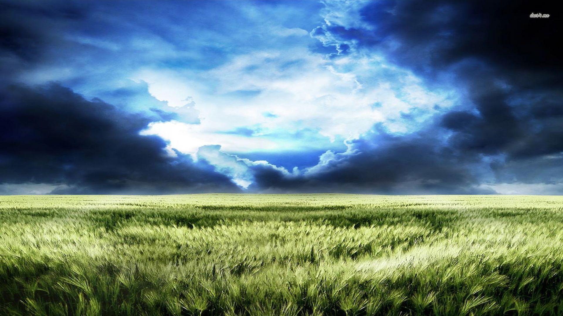 Wallpapertags Storm Clouds Over The Field HD Tablet
