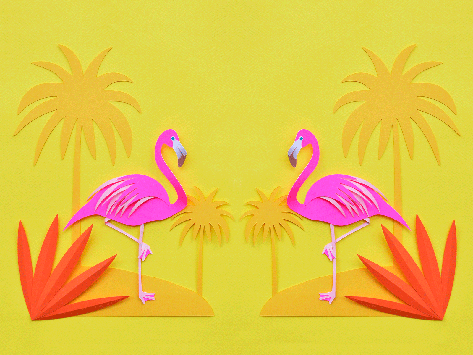 Yellow Flamingo Wallpaper