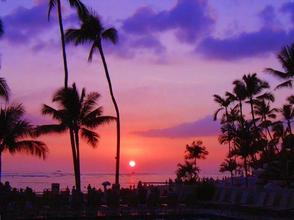 Hawaii Beach Sunset Wallpaper High Definition Travels 1024x768PX