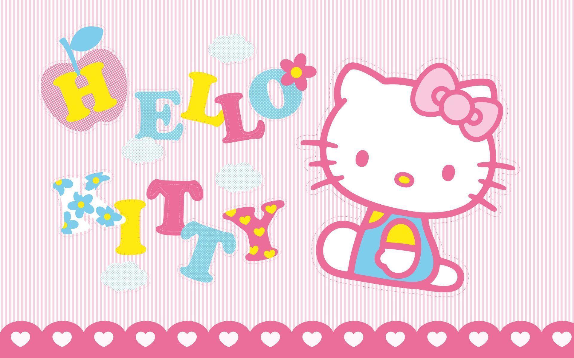 Wallpaper For > Simple Pink Hello Kitty Background