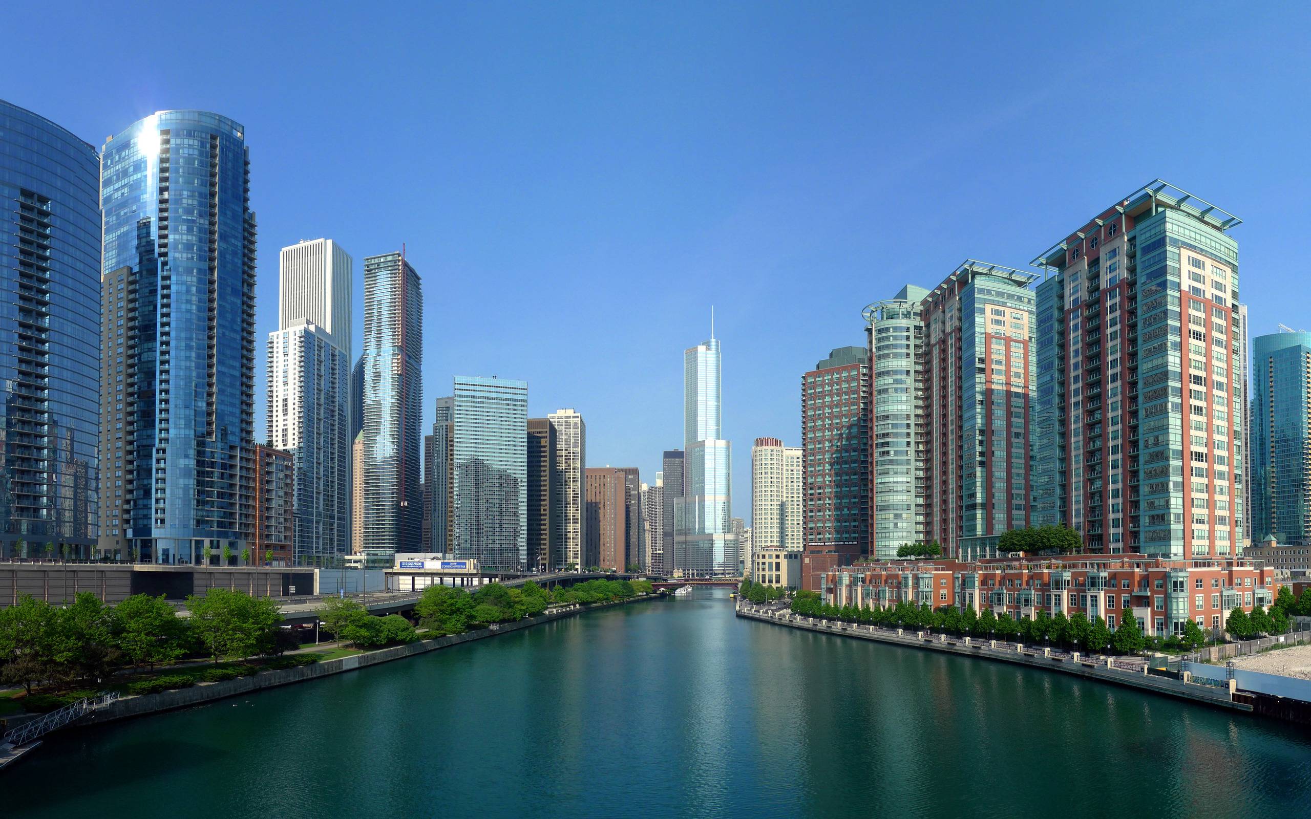 Panorama of Chicago wallpaper and image, picture
