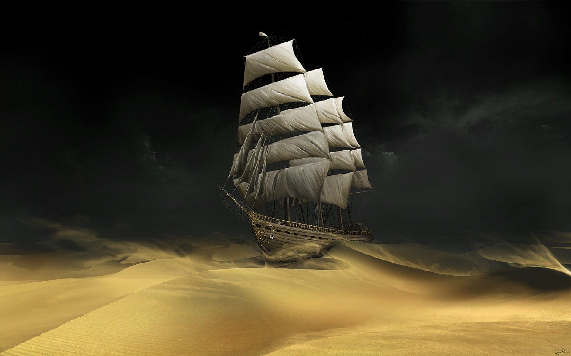 Download Boat Desert Sailing Jootix Wallpaper 1920x1200. HD