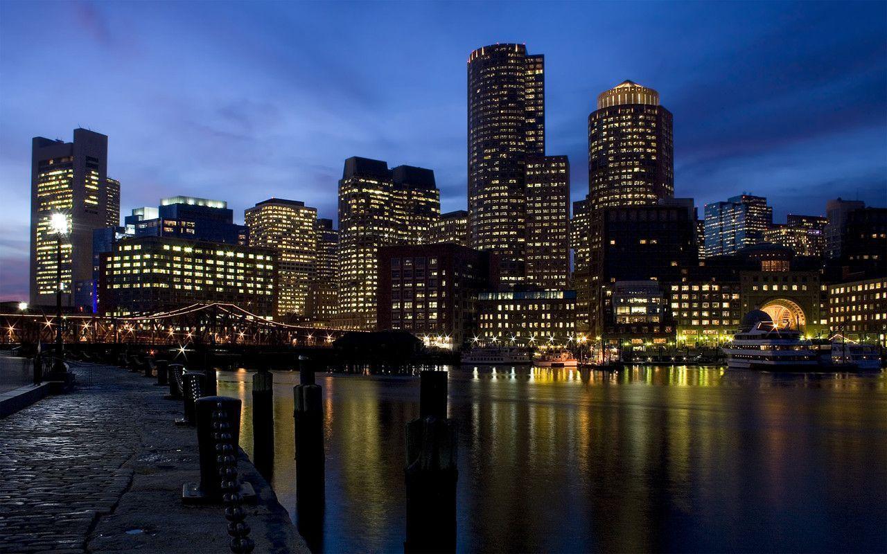 Boston City Skyline Wallpaper Picture Car Tuning