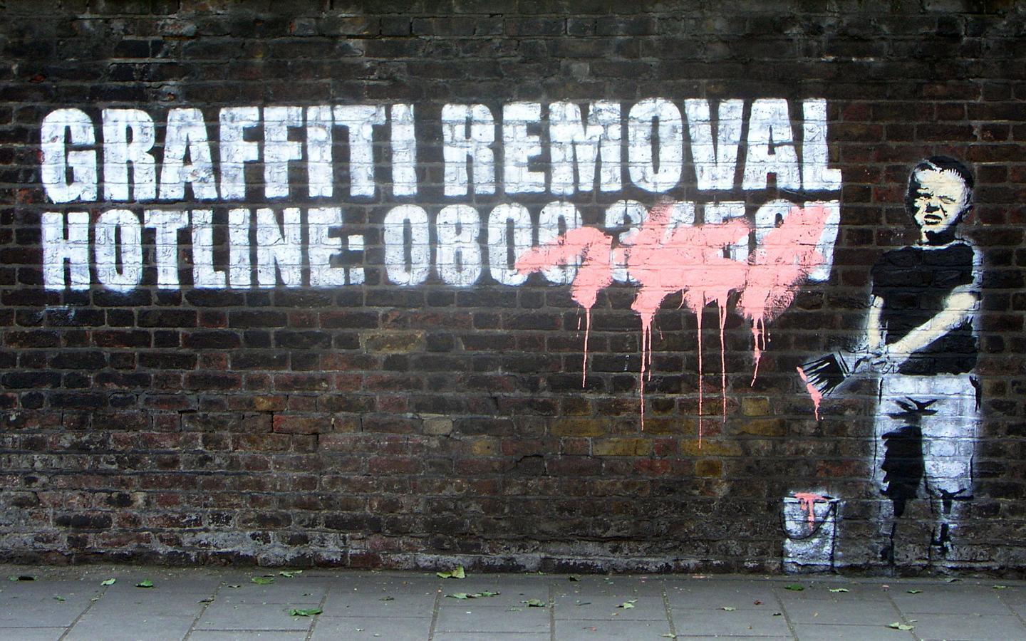 image For > Banksy Graffiti Wallpaper