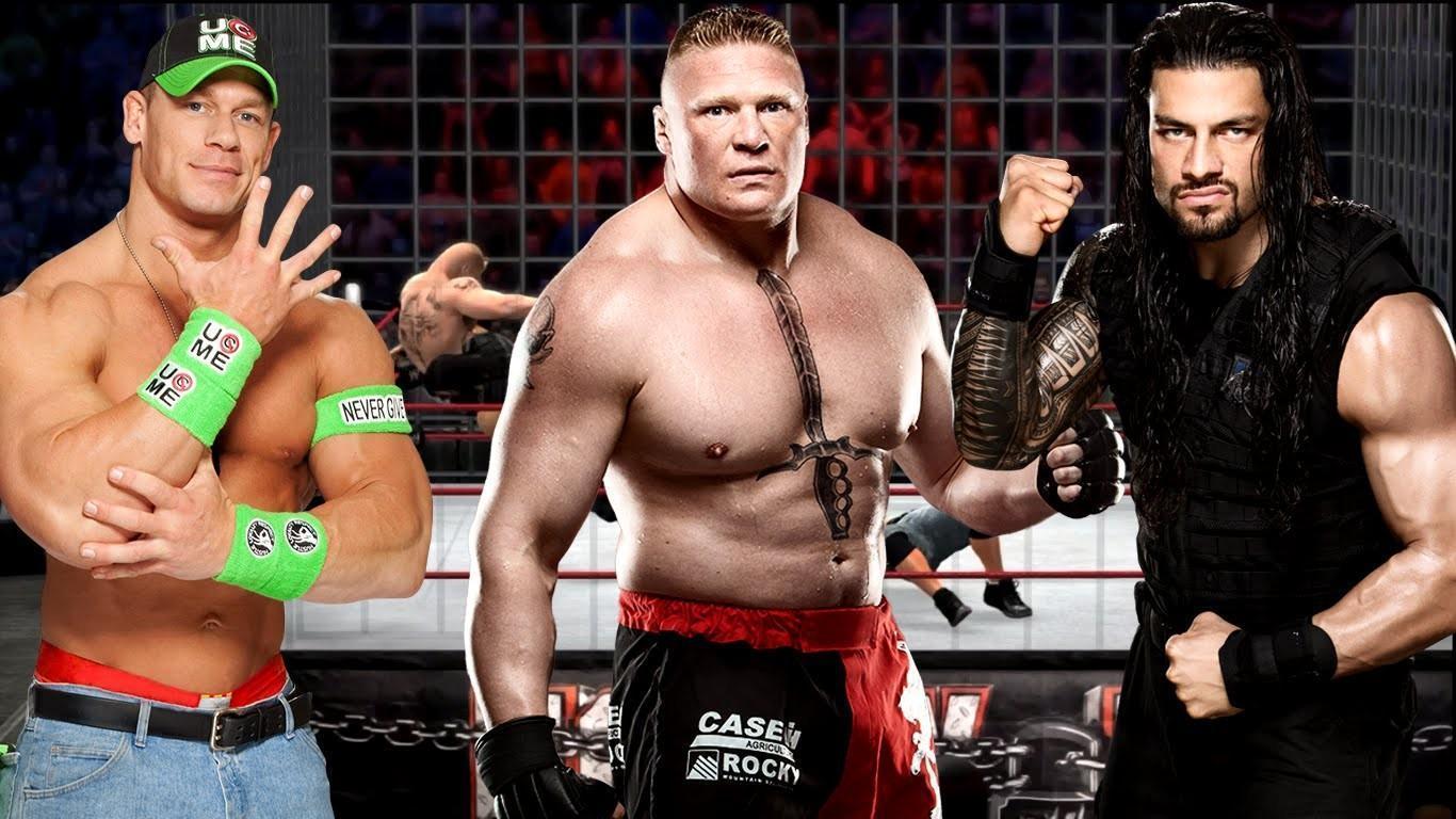 Roman Reigns Royal Rumble 2015 John Cena and Brock Lesnar