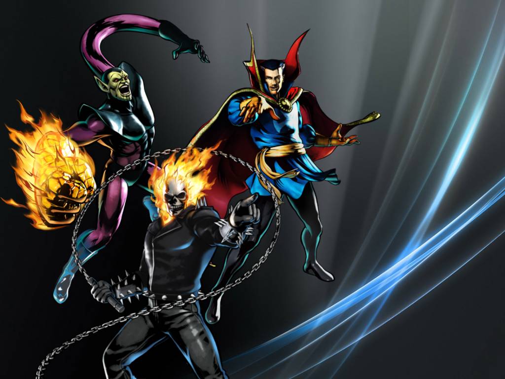 UMVC3 Team Wallpaper: Ghost Rider, Strange, Skrull