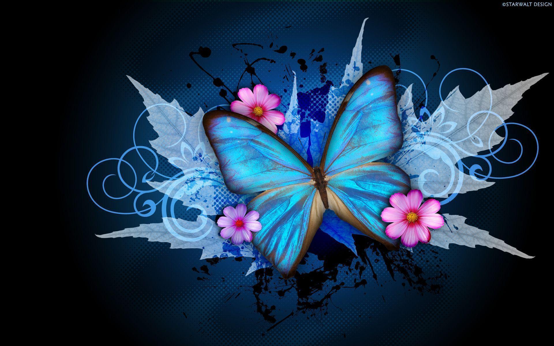 Blue Butterfly Wallpaper And