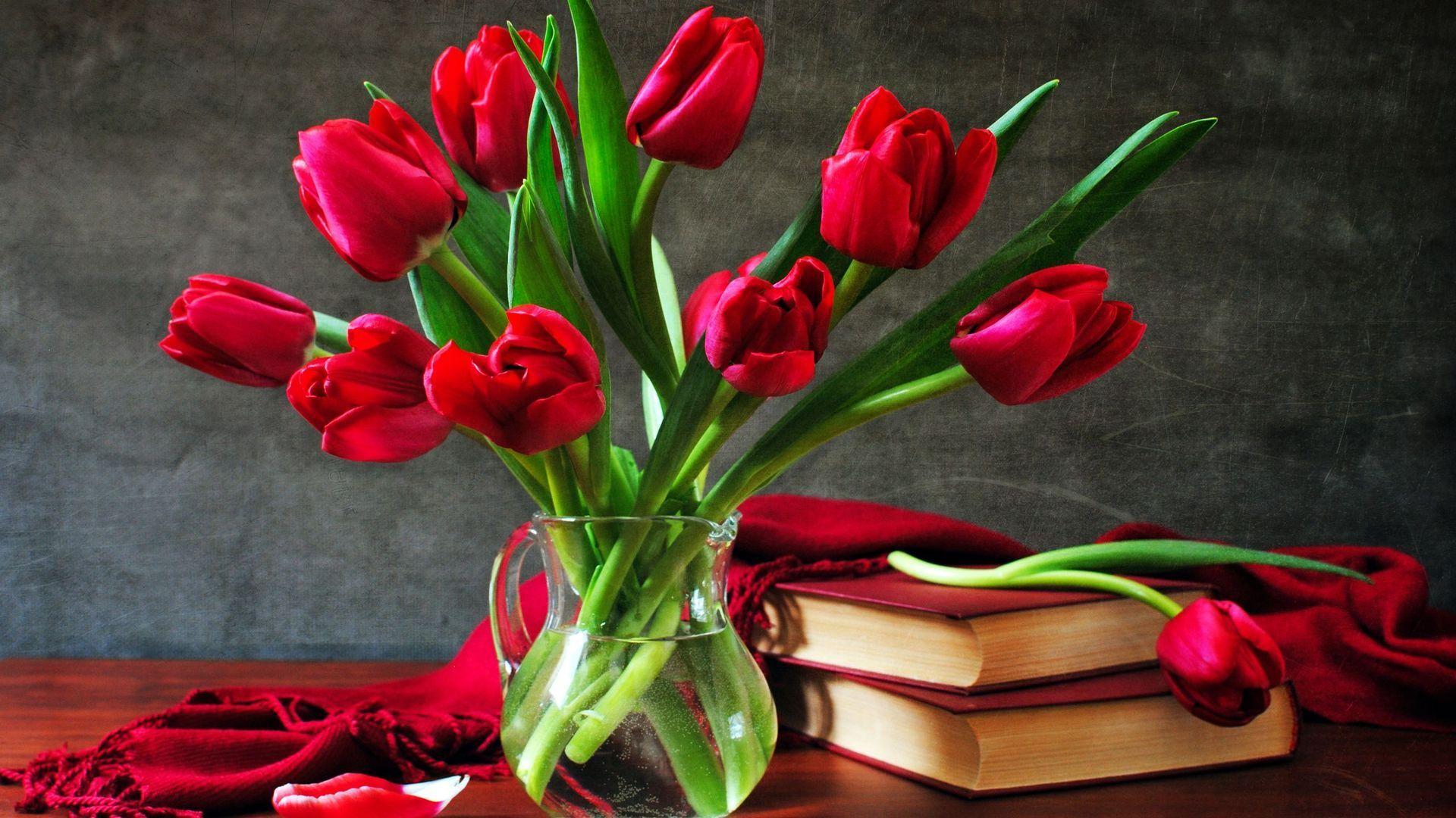 Red tulips Wallpaper #