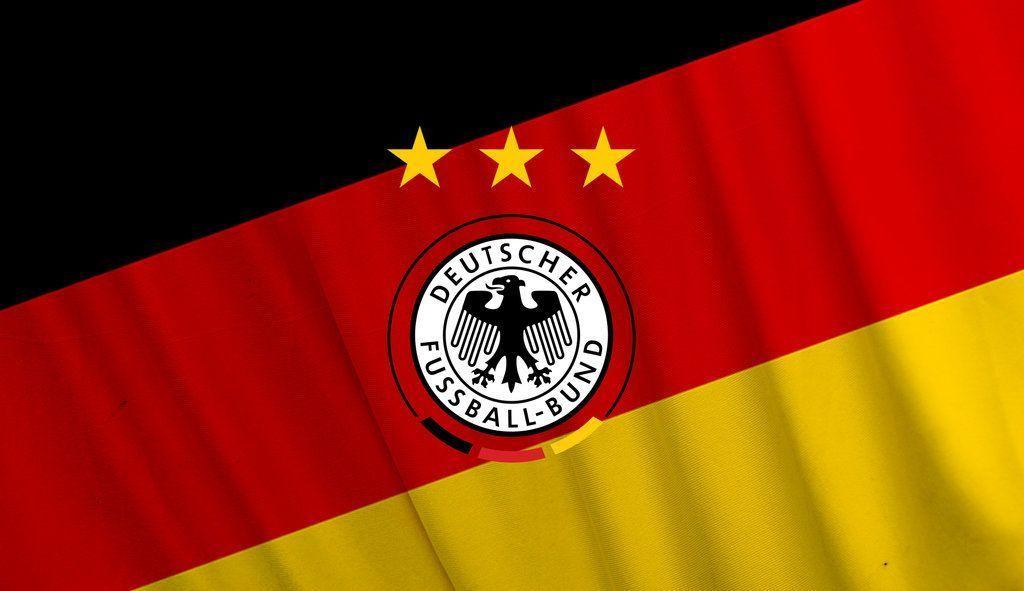 Germany flags with logo stock image for desktop background