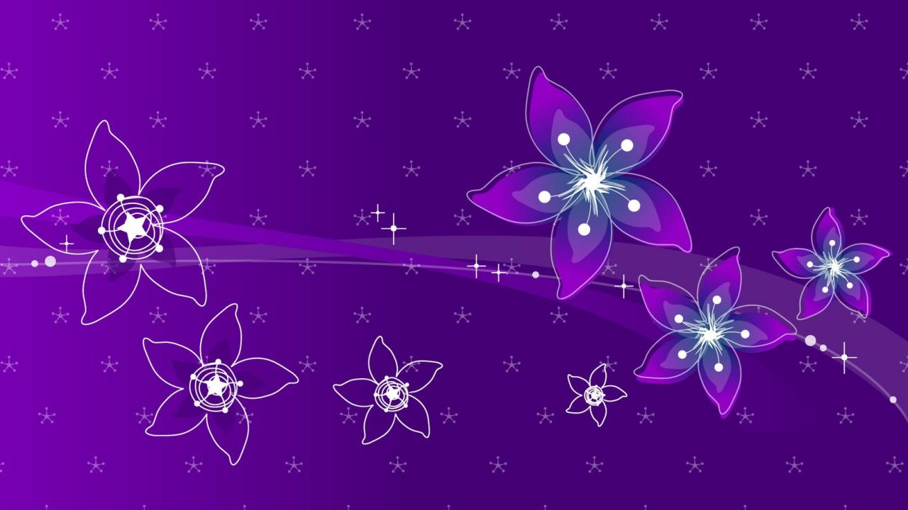 Violet Flowers Design Purple Background wallpaper HD 1280x720 HD