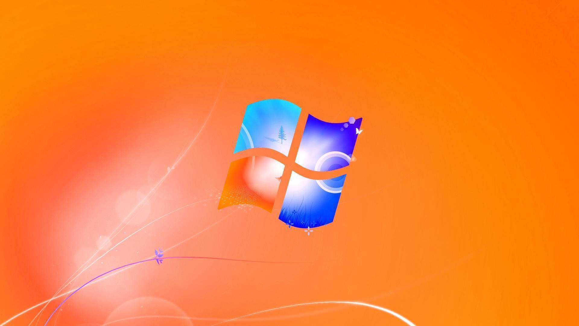 Orange Windows Logo Wallpaper