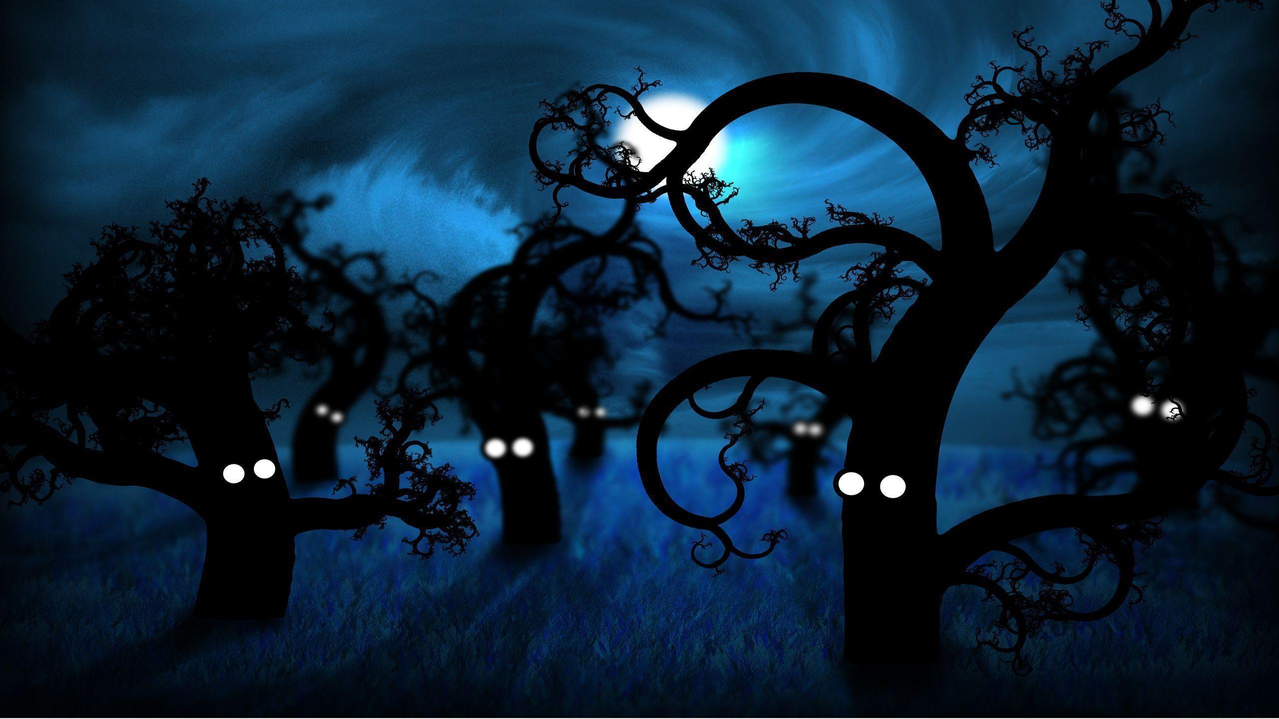 Free Haunted Forest Wallpaper Resolution 2560x1440PX Wallpaper