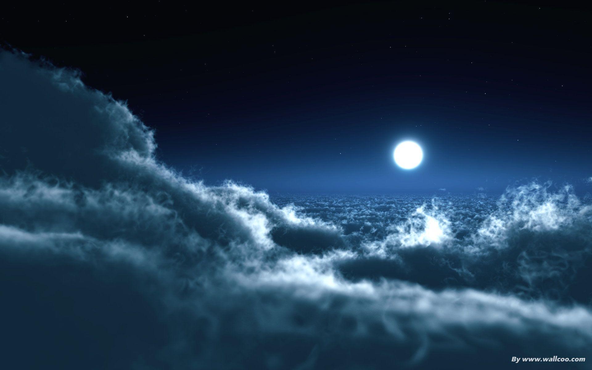 image For > Dark Sky With Moon