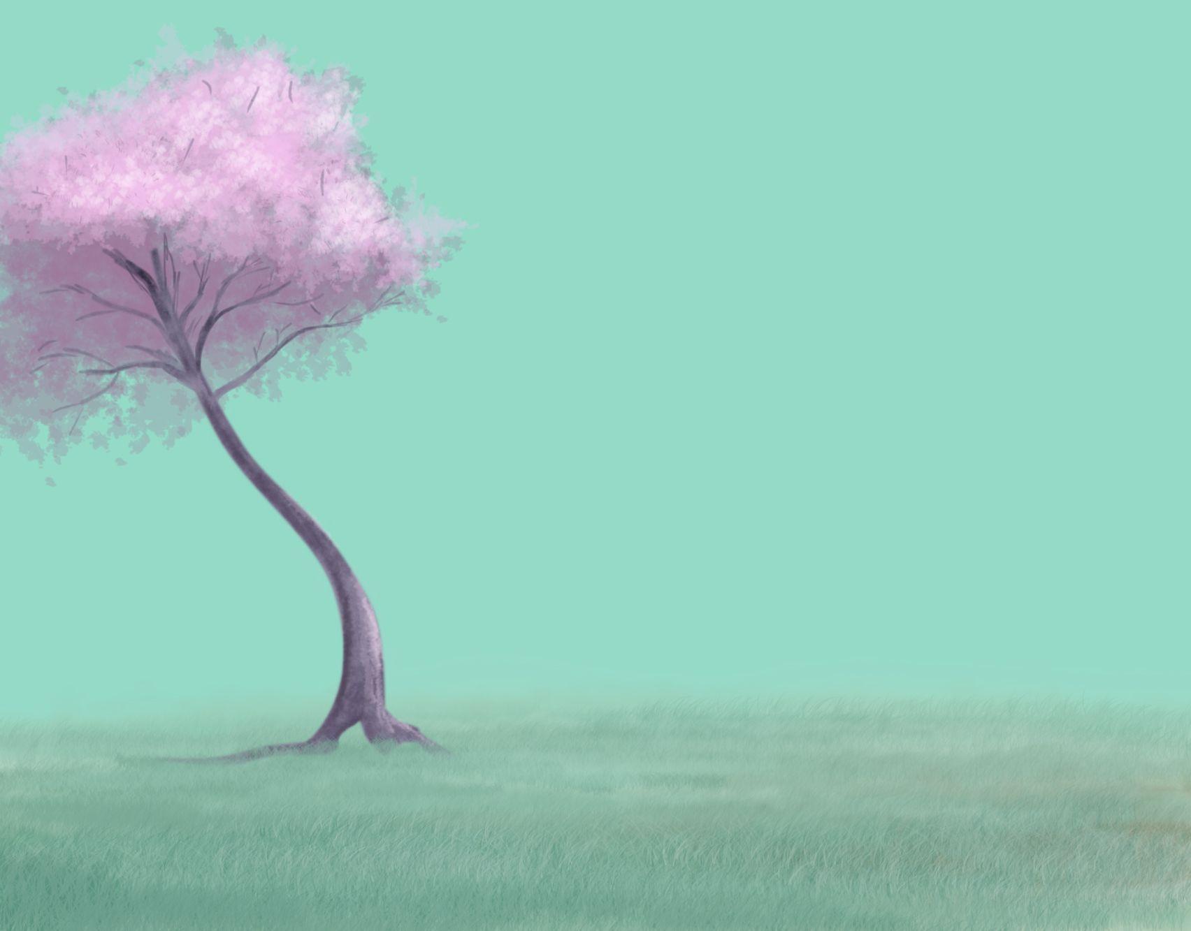 Sakura in the Wind: Digital Painting
