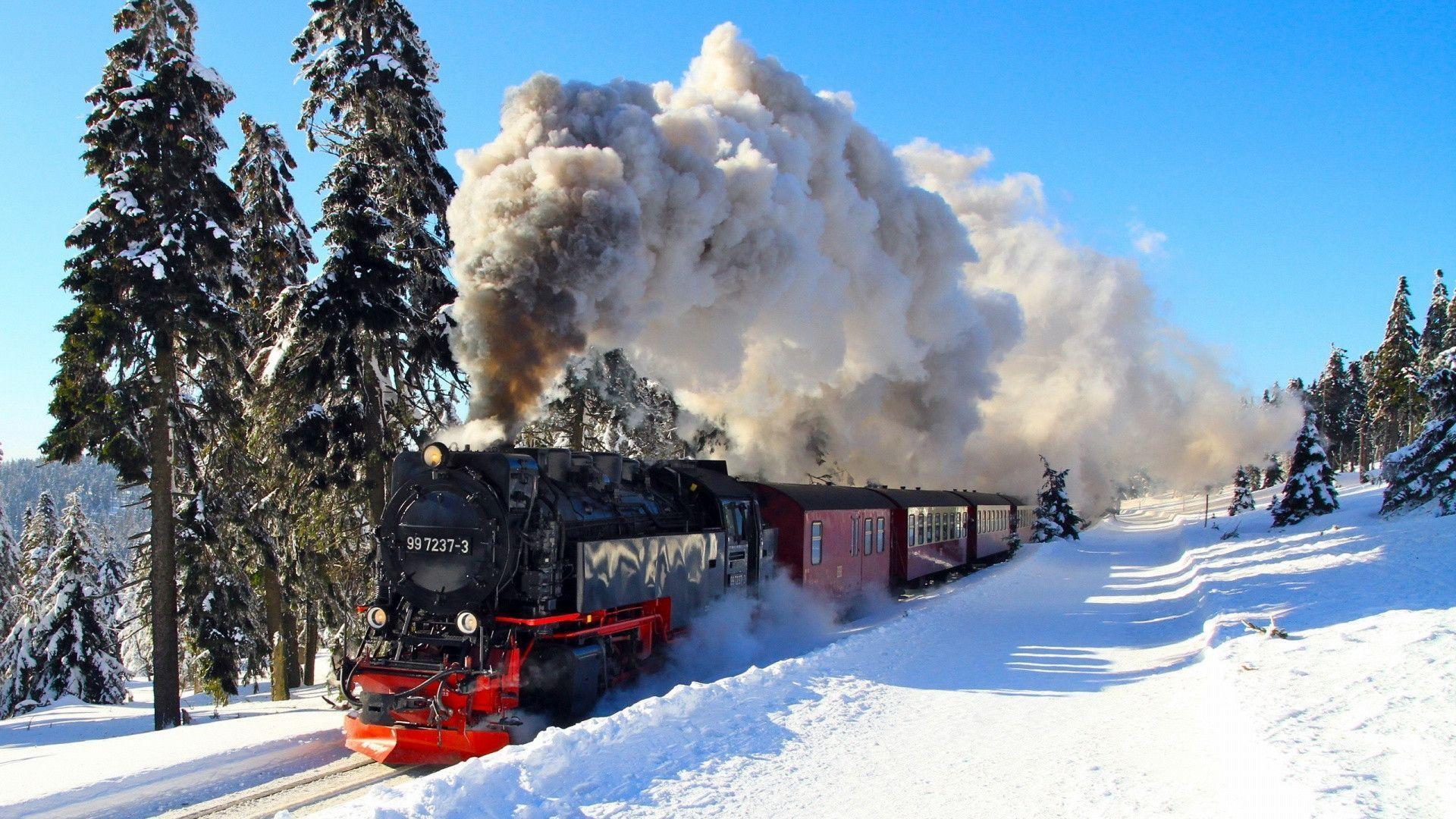 1920x1080 Winter locomotive Wallpapers