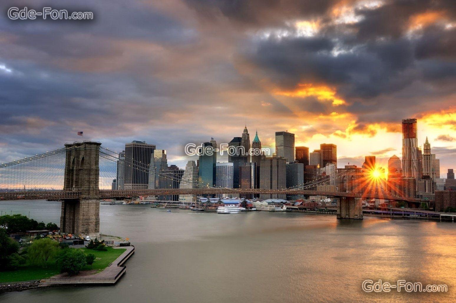 Download wallpaper sunrise, in, New York free desktop wallpaper