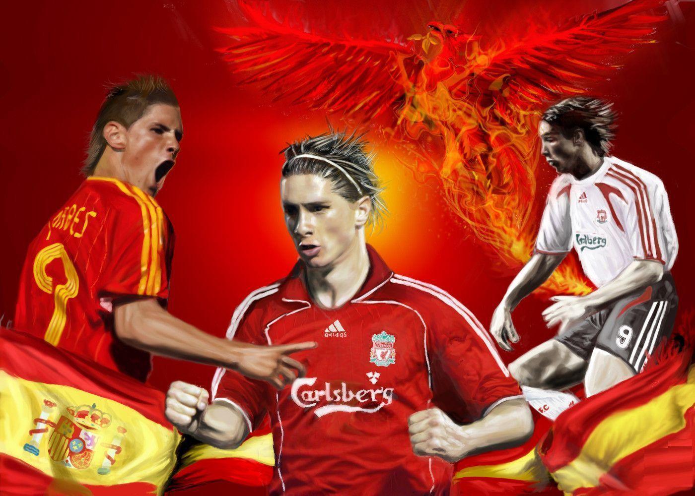 top footballer wallpaper: Fernando Torres Liverpool Jersey Wallpaper