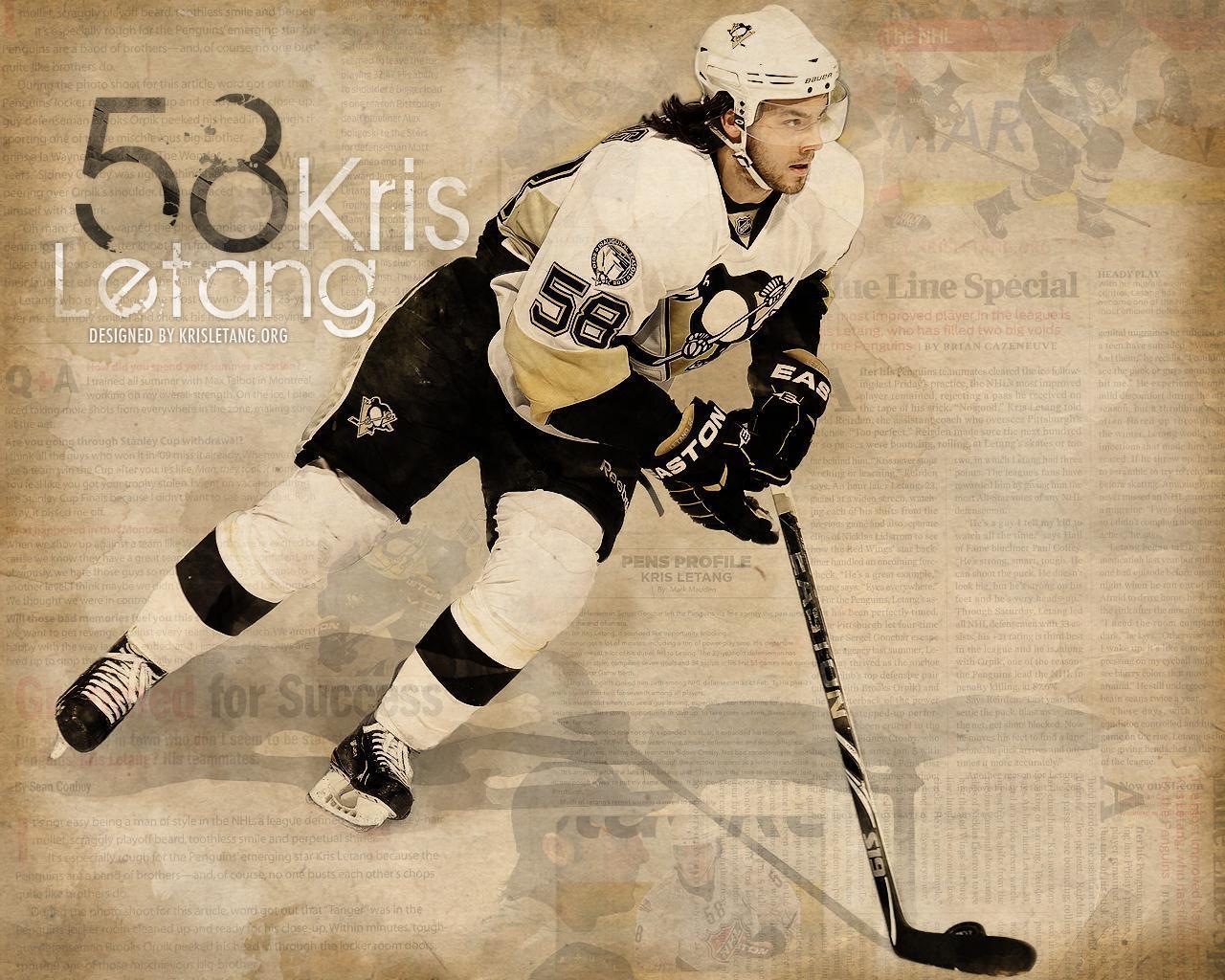 Download Kris Letang Ice Hockey Player Poster Design Wallpaper