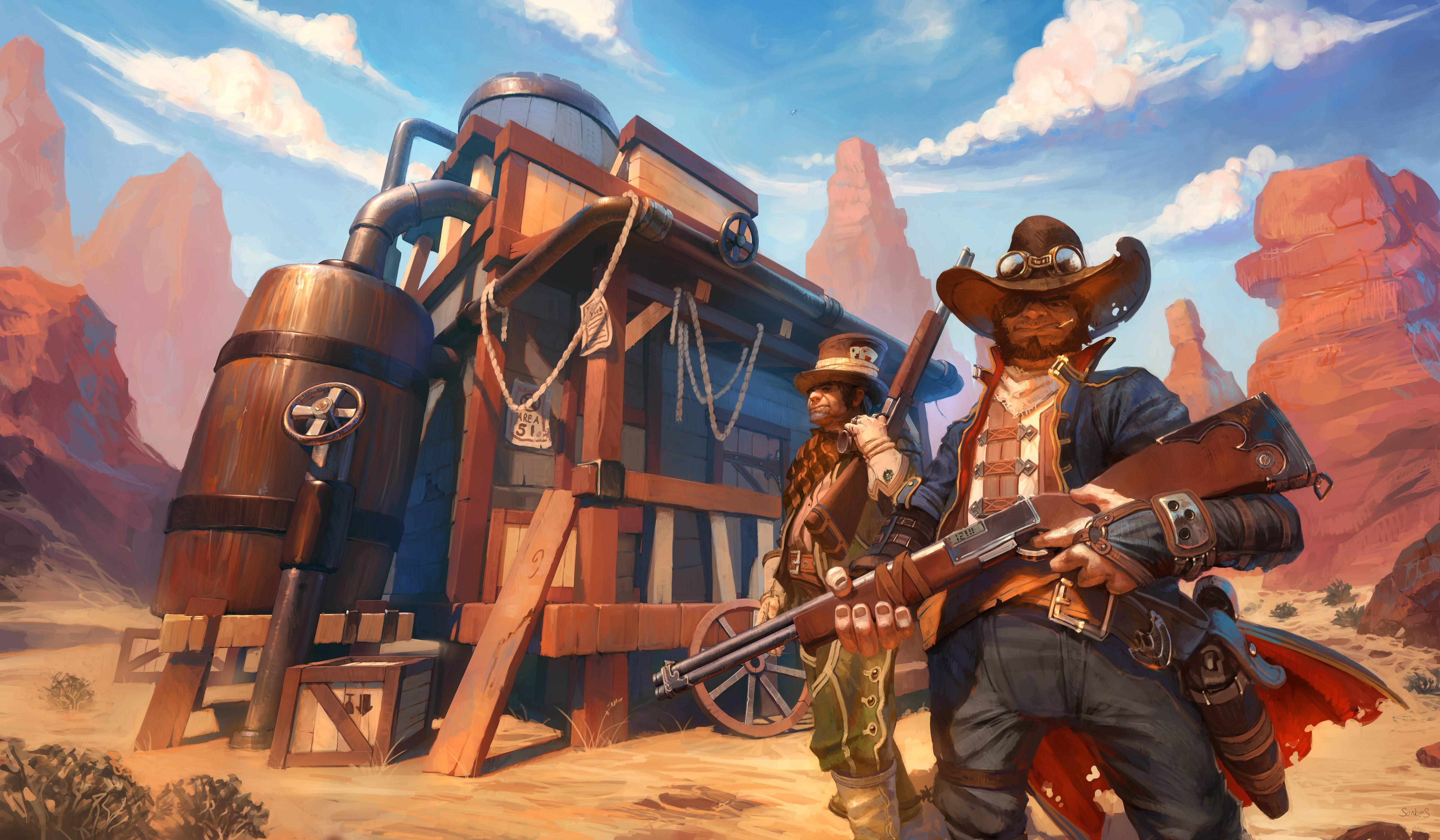 Wallpaper art, wild west, western, usa, rock, men, gangsters, gun