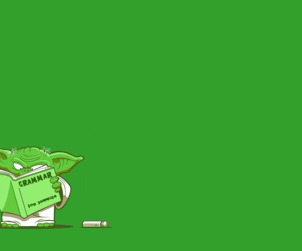 Great Funny Yoda Green Background HD Desktop Wallpaper
