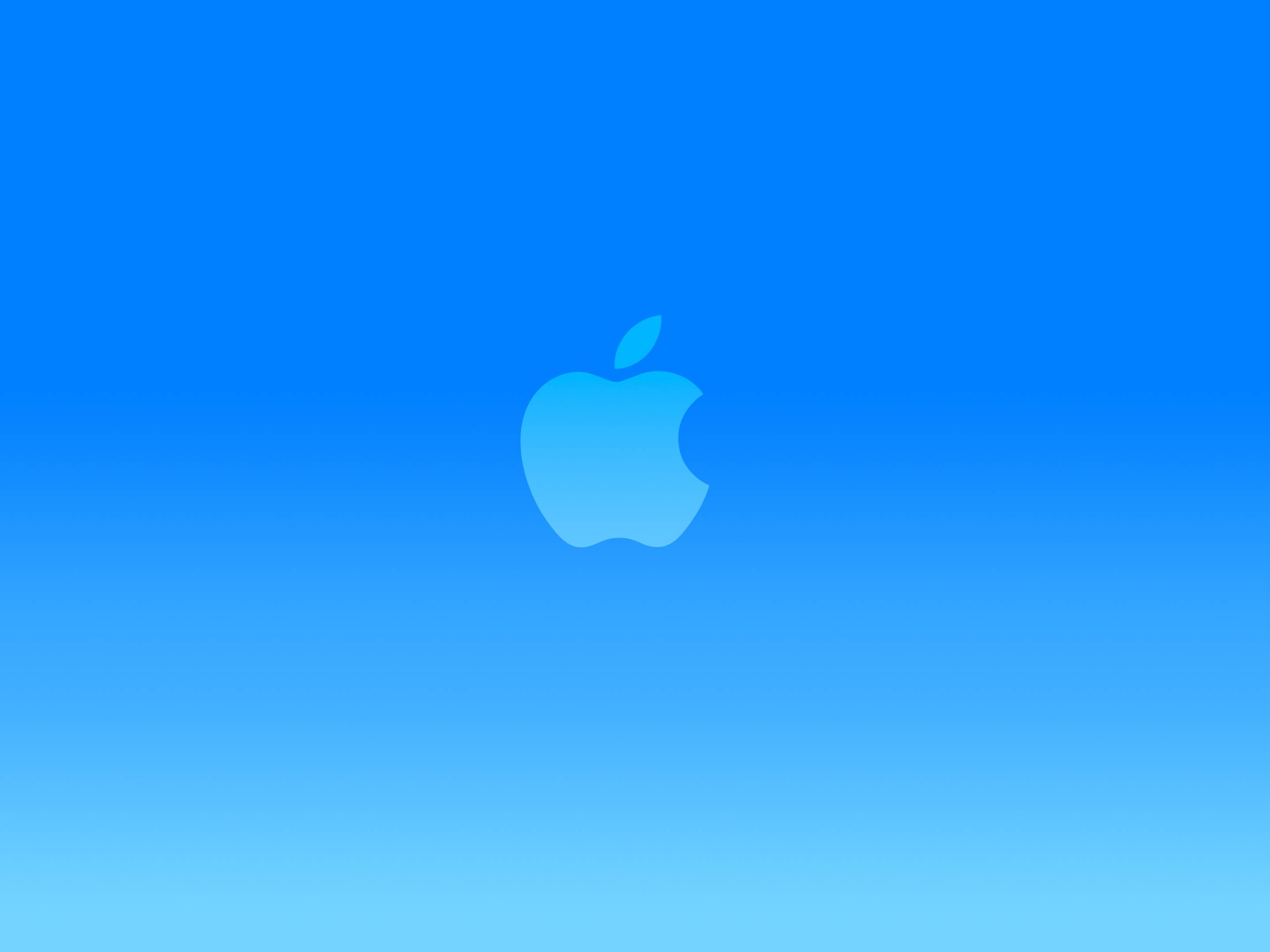 Blue neon Apple logo on a black background Desktop wallpapers 1280x800