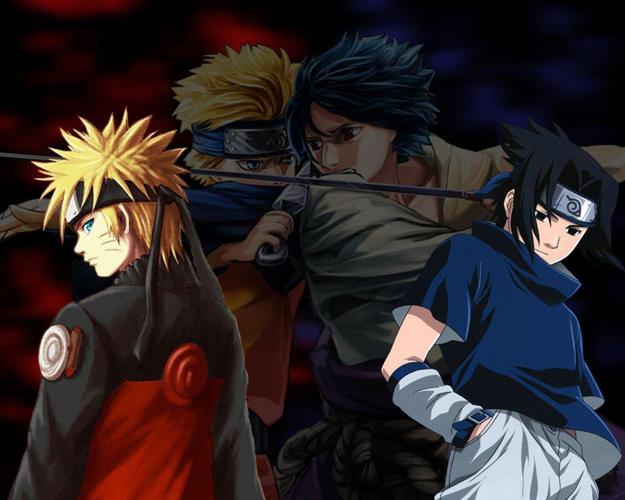 sasuke vs naruto vs naruto Wallpaper