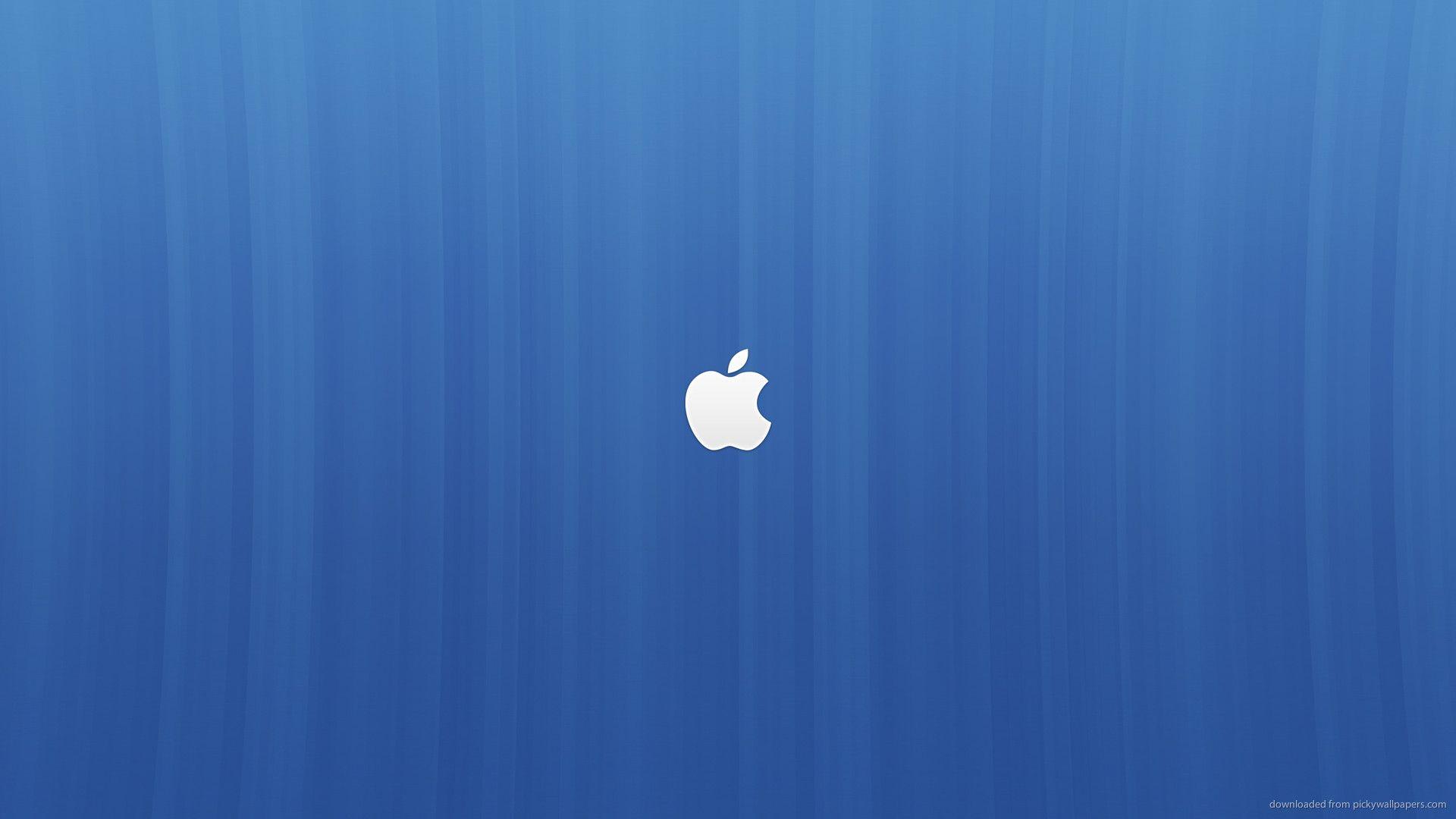 Apple Logo Blue Background wallpaper