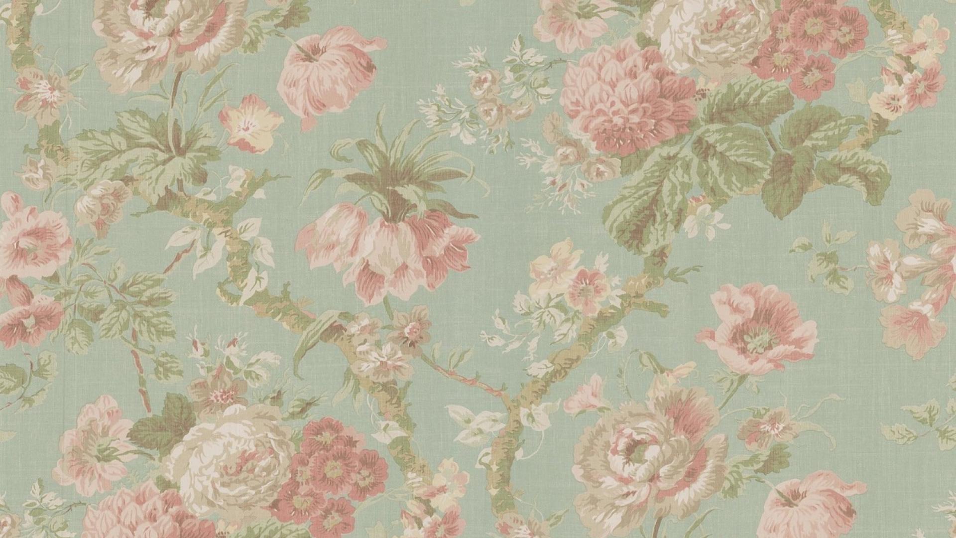 Wallpaper For > Retro Floral Desktop Wallpaper