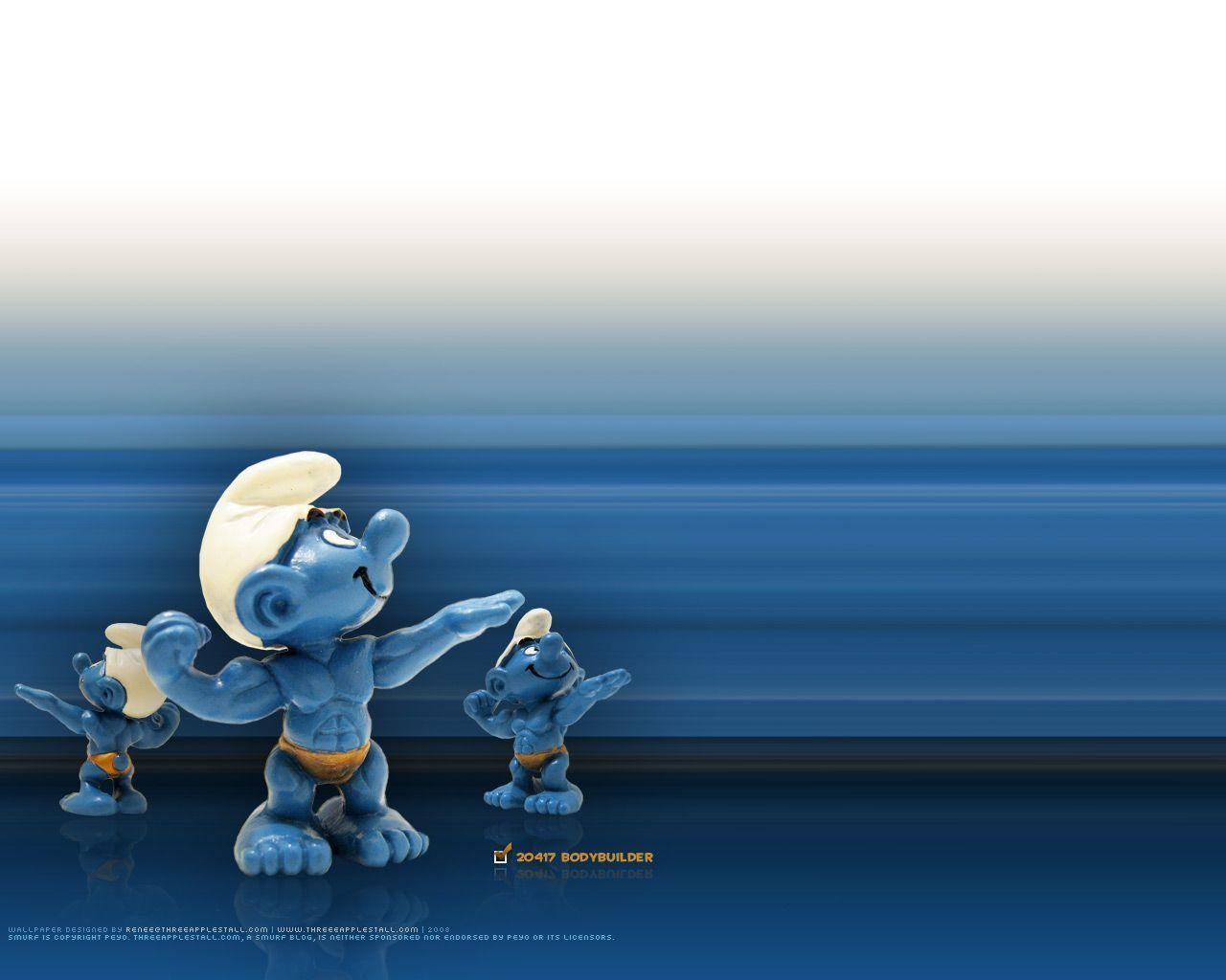 The Smurfs 3D Glass Wallpaper