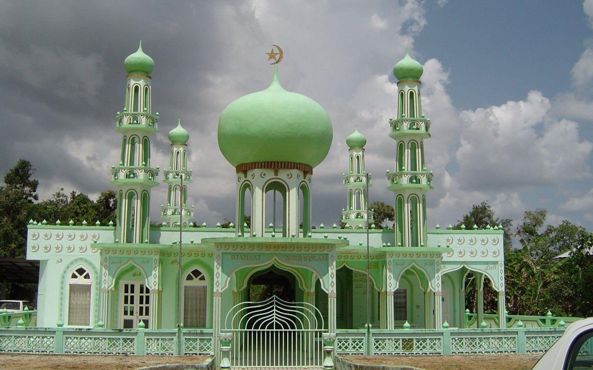 green mosque wallpaper