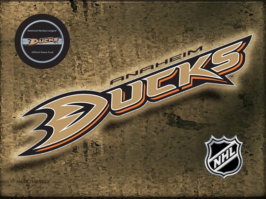 Download Anaheim Ducks Logo On A Blue Background