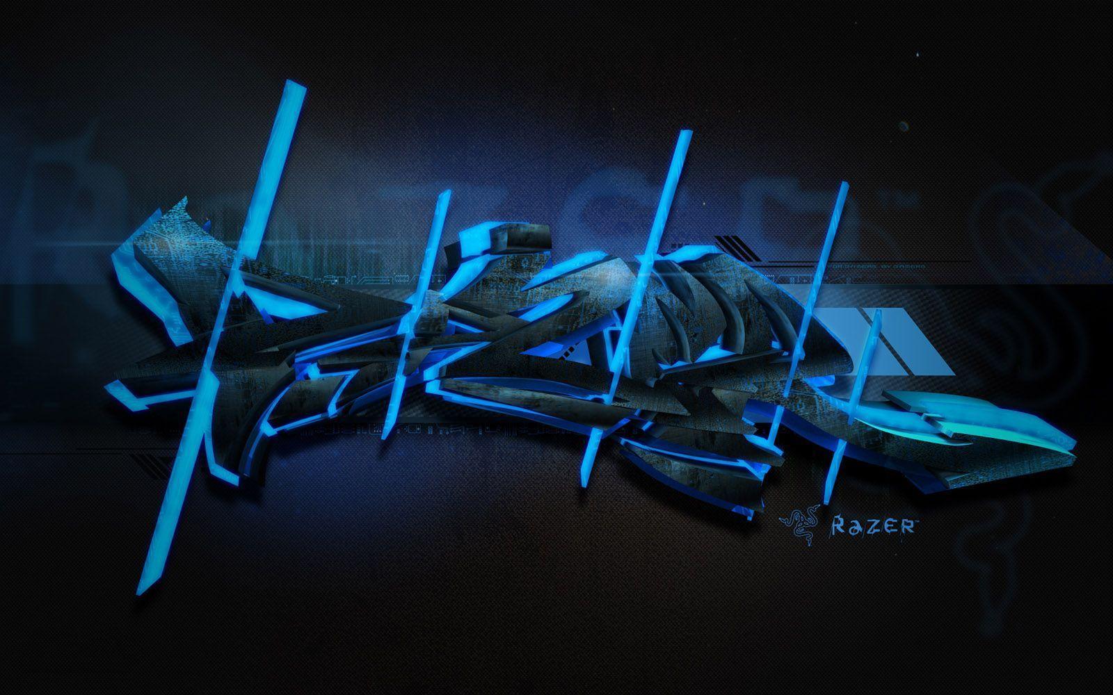 Download Blue Dark Graffiti Wallpaper. Full HD Wallpaper