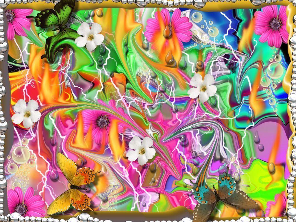 Flower Graffiti Abstract HD Wallpaper