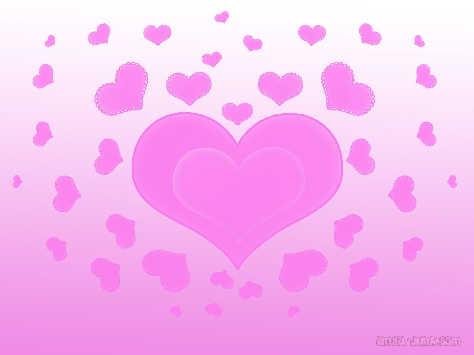 Wallpaper Heart Pink
