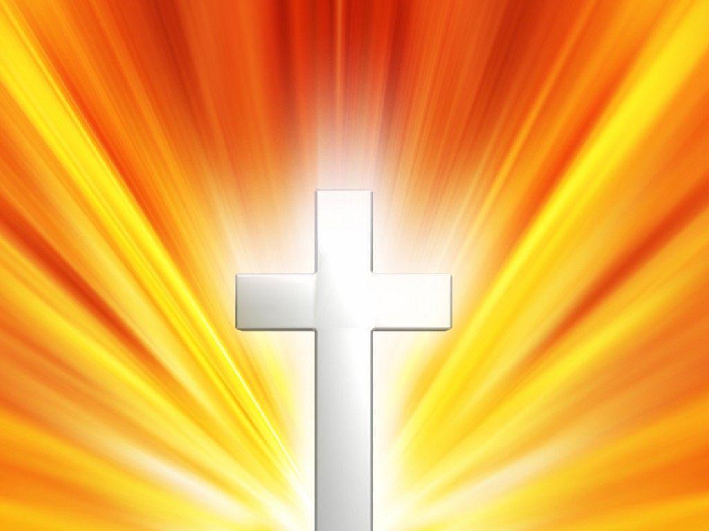 Religious background with cross against bright colors