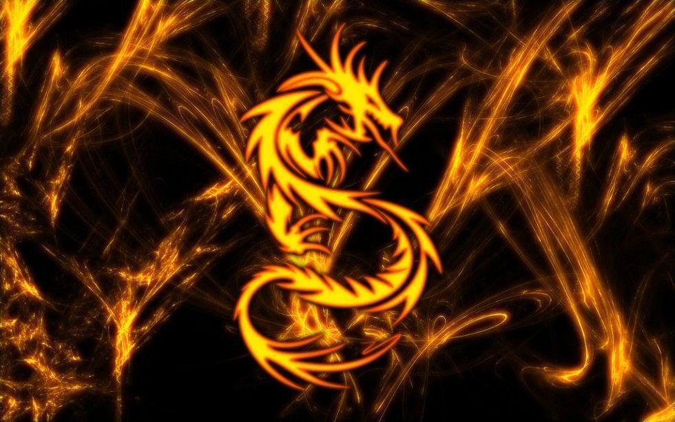 artistic abstract with dragon Wallpaper