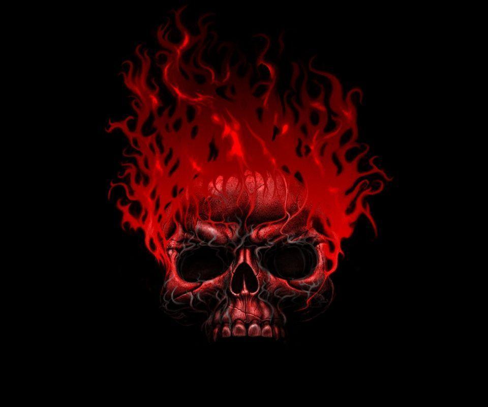 Red Flames Skull Image & Picture