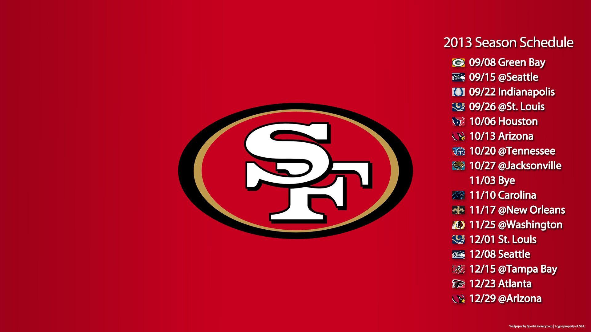 2015 San Francisco 49ers Schedule Desktop Background : r/49ers