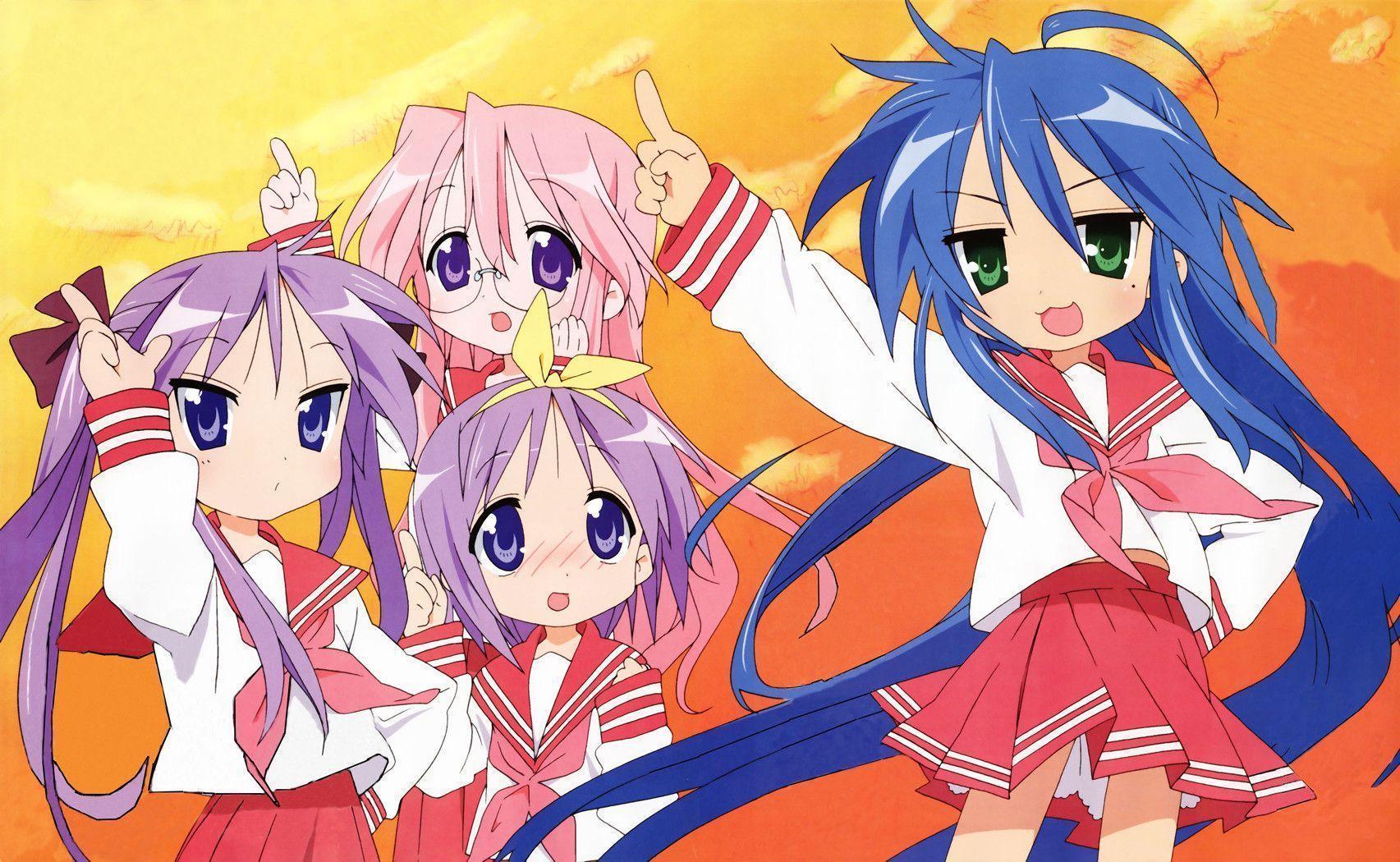 HD wallpaper: anime, anime girls, Windows XP, Microsoft Windows, Lucky Star