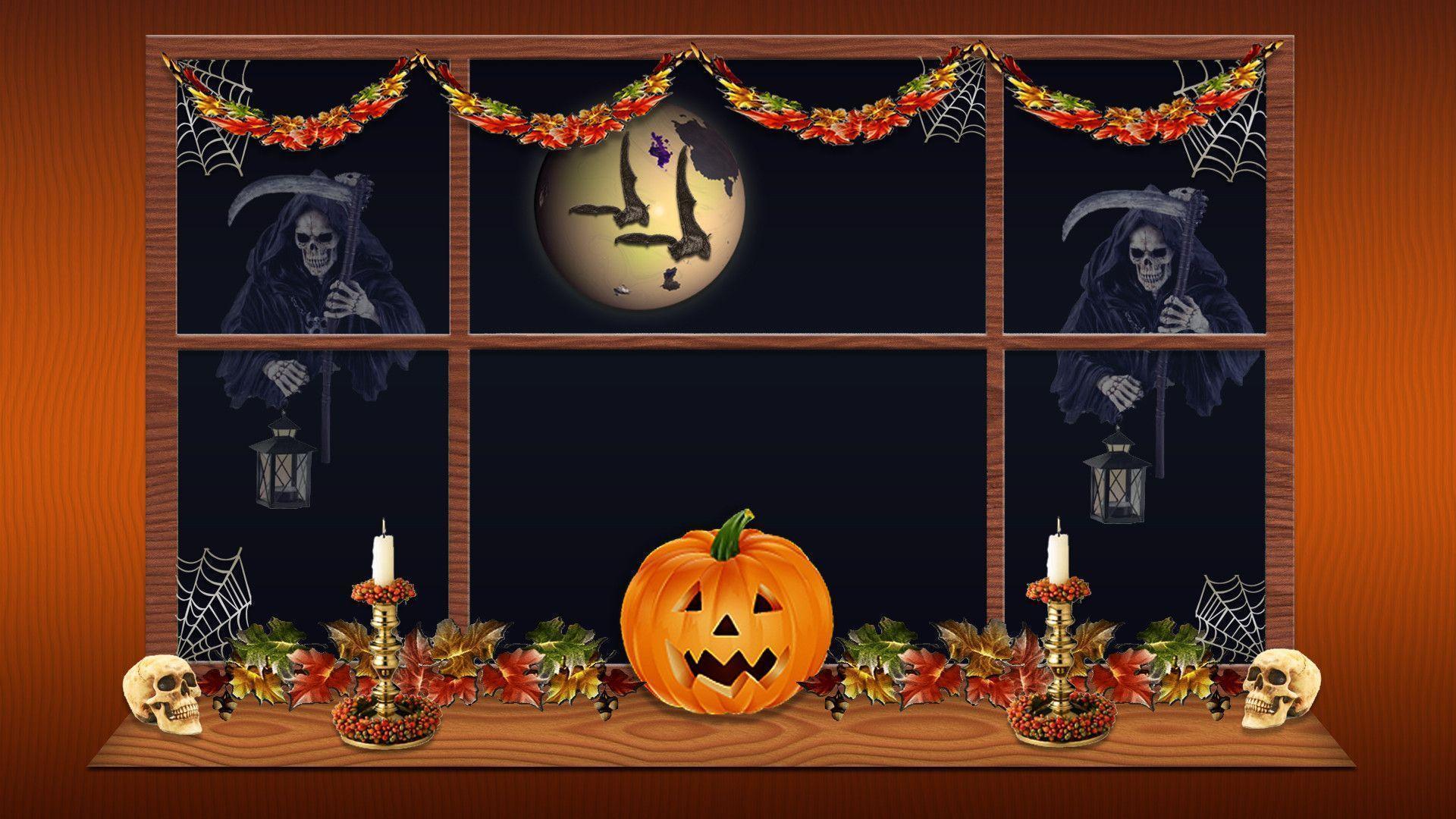 HD Scary Pumpkin Goulish Halloween Wallpaper