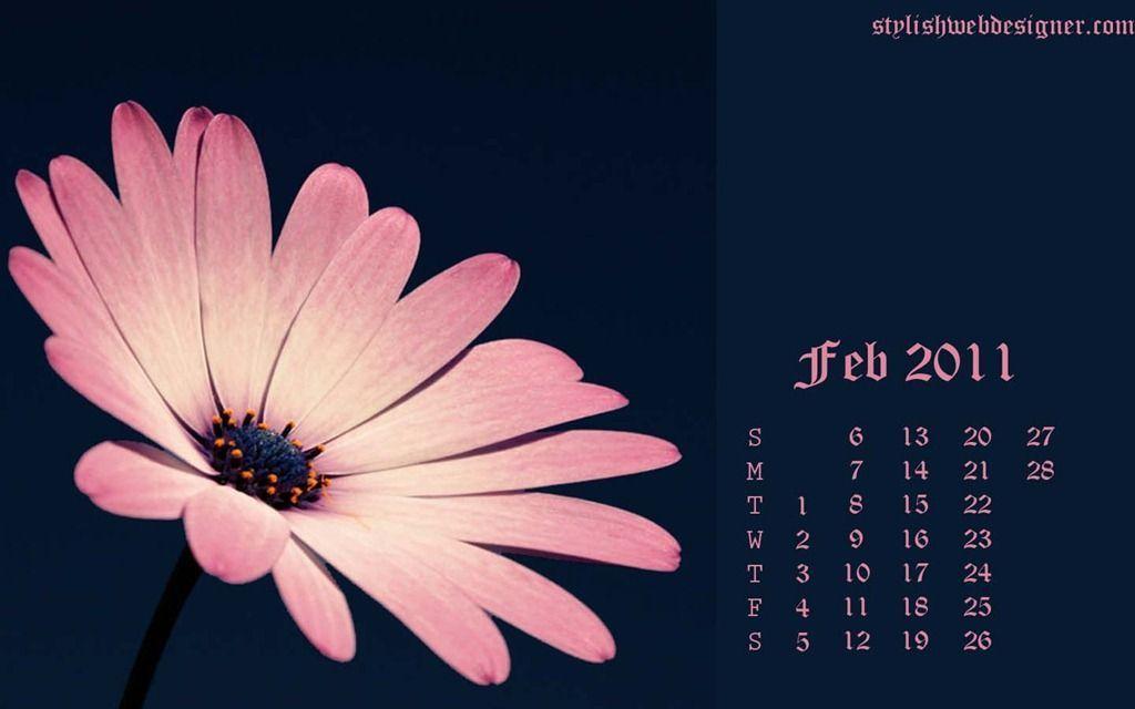 Desktop Wallpaper Calendar, February 2011